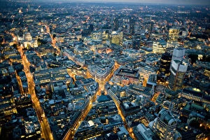London Gallery: Adnet, Nobody, Outdoors, Night, Color Image, Horizontal, Photography, Aerial View