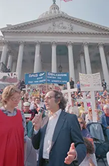 Adolfo Esquivel Addressing Demonstrators