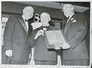 Lasky Prints: Adolph Zukor Receiving a Memorial Plaque