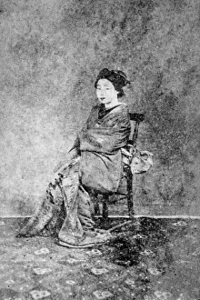 Circa Prints: adult, archival, art, asian, black & white, brunette, chair, circa, copy space, culture
