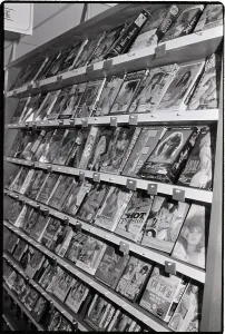 Shelf Prints: Adult Video Tapes On Shelf In Store
