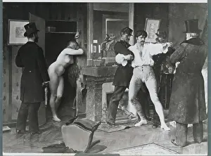 Lust Prints: Adulterer Being Held Back by Police