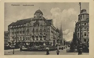 Aegidientorplatz, Hannover, Lower Saxony, Germany, postcard with text, view around ca 1910, historical, digital reproduction of a historical postcard, public domain, from that time, exact date unknown