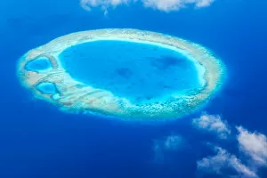 Relax Collection: Aerial of atoll in the Maldives, Indian Ocean