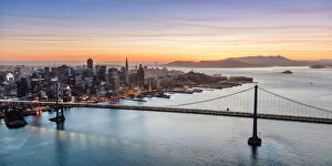 Images Dated 6th May 2017: Aerial of Bay bridge and downtown, San Francisco