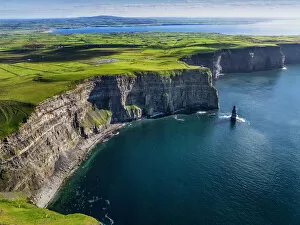 Images Dated 9th March 2016: Aerial of the Cliffs of Moher in County Clare, Ireland