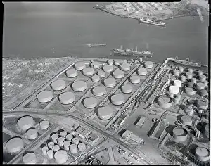 Tanker Prints: Aerial Of Complex W/Oil Tanks & Ships