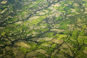 Stream Flowing Water Gallery: Aerial of farm fields, south of Santiago, Chile