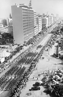 Mozambique Prints: Aerial Huge Military Parade In Capital