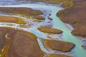 Images Dated 24th August 2016: Aerial of Ivishak River, Brooks Range, Arctic National Wildlife Refuge, Alaska, USA