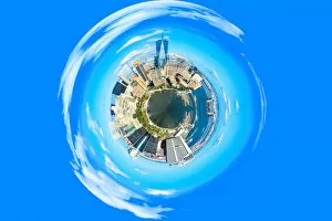 GlobalVision Communication Gallery: Aerial Manhattan as a tiny little planet, USA