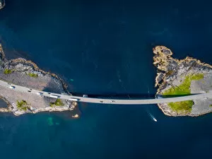 Images Dated 25th July 2017: Aerial Shot of the World Famous Atlantic Road in Averoy, Norway on a Summer Afternoon