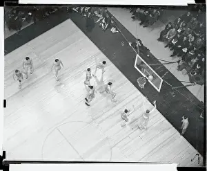 Prints of (Original Caption). Temple Defeats Colorado For Basketball Title Hoops Through Time: A Visual Journey of Basketball History: Aerial View of Basketball Game