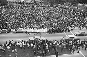 Aerial View of Berkeley Students Protesting 1969