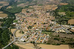 Aerial view, Castello dEmpuries, Girona province, Catalonia, Spain