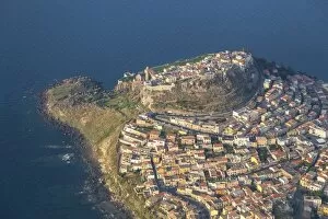 Aerial view of Castelsardo, Sardinia, Italy