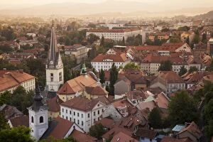 Cultural Image Gallery: Aerial view of church and rooftops