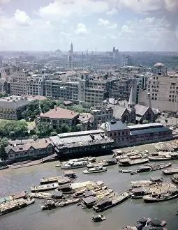 Shanghai Prints: Aerial View of the City of Shanghai