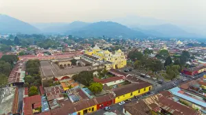 Convent Prints: Aerial view of colonial church of Nuestra SeAnora de la Merced an city of Antigua