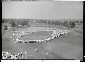 Minnesota Prints: Aerial View of Crowd Watching Golf Tournament