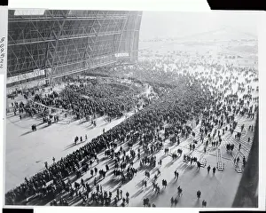 Hangar Prints: Aerial View of Crowd at Zeppelin Coronation