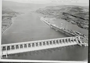 Aerial View of Dalles Dam Area