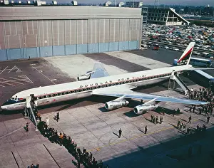 Aerial View of DC 8 Super 61 Jetliner