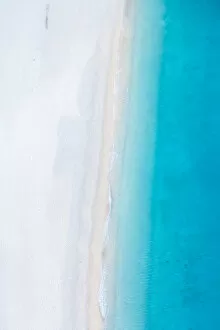 Images Dated 13th April 2018: Aerial view of deserted sandy beach. Zakynthos, Greek Islands, Greece