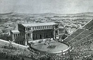 Athens Prints: Aerial View Of Dionysius Theater Illus