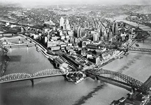 Aerial View of Downtown Pittsburgh
