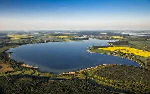 Images Dated 29th April 2014: Aerial view, Fleesensee lake, near Malchow, Mecklenburg Lake District
