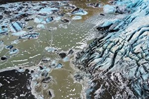 Images Dated 13th January 2017: Aerial view-Glacier Lagoon, Svinafellsjokull Glacier, Iceland