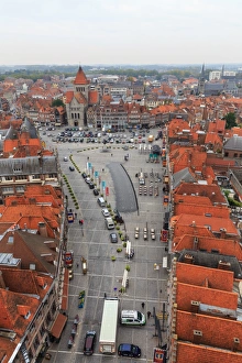 Images Dated 14th October 2015: Aerial view at Grand place in Tournai