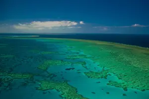 Queensland Prints: Aerial view of the Great Barrier Reef, UNESCO World Heritage Site, Queensland, Australia