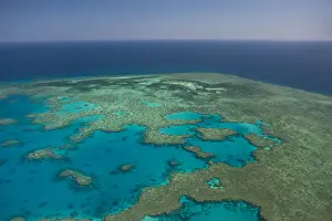 Queensland Prints: Aerial view of the Great Barrier Reef, UNESCO World Heritage Site, Queensland, Australia