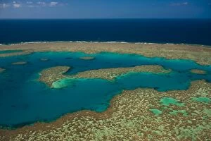 Images Dated 18th September 2008: Aerial view of the Great Barrier Reef, UNESCO World Heritage Site, Queensland, Australia