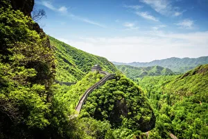 Historical Geopolitical Location Collection: Aerial view of Great Wall of China, Beijing, Hebei Province, China