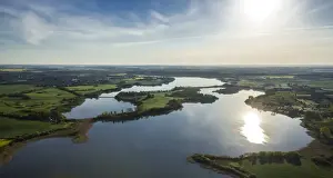 Light Reflex Prints: Aerial view, Gutower Moor and Schoninsel island near Gustrow