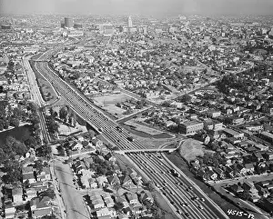 Aerial View of Hollywood Freeway Area