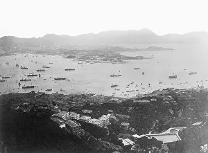 Hong Kong Prints: Aerial View Of Hong Kong Harbor