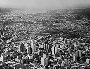 Houston Prints: Aerial View of Houston and Surrounding Suburbs