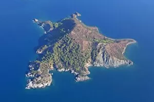 Aerial Collection: Aerial view, island near Fethiye, Turkish Aegean, Turkey, Asia