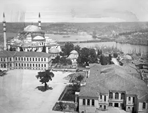 Aerial View of Istanbul Along Harbor