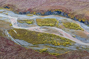 Images Dated 24th August 2016: Aerial view of Ivishak River in Arctic National Wildlife Refuge, Alaska, USA