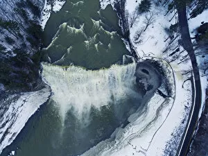 Images Dated 11th February 2017: Aerial view of Letchworth State Park in Winter