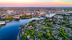 Images Dated 18th July 2017: An aerial view of Limerick city, Ireland