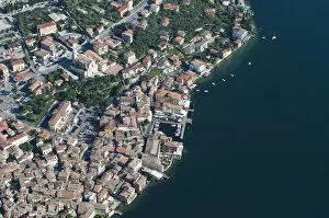 Images Dated 7th July 2012: Aerial view, Malcesine, historic town, Lake Garda, Veneto, Verona Province, Italy