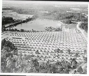 North Carolina Prints: Aerial View of Maneuver Camp