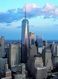 Jerry Trudell Aerial Photography Collection: Aerial view of Manhattan and the Freedom Tower