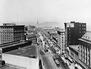 Trolley Prints: Aerial View Of Market Street